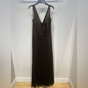 Floor length, velvet, olive , size 18
